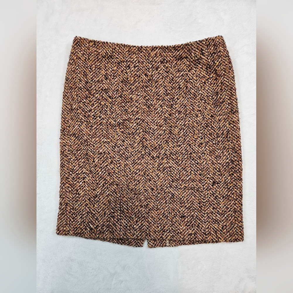 Ann Taylor Loft Womens 6p Wool Blend Multicolor Brown Pencil Skirt